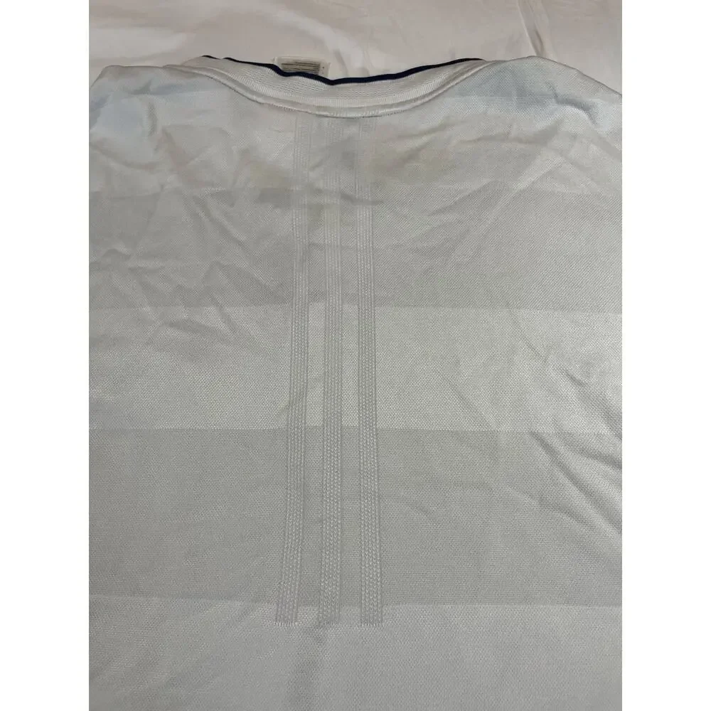 Adidas Thornblade Men's 2XL White Striped Henley Polo Golf South Carolina Club